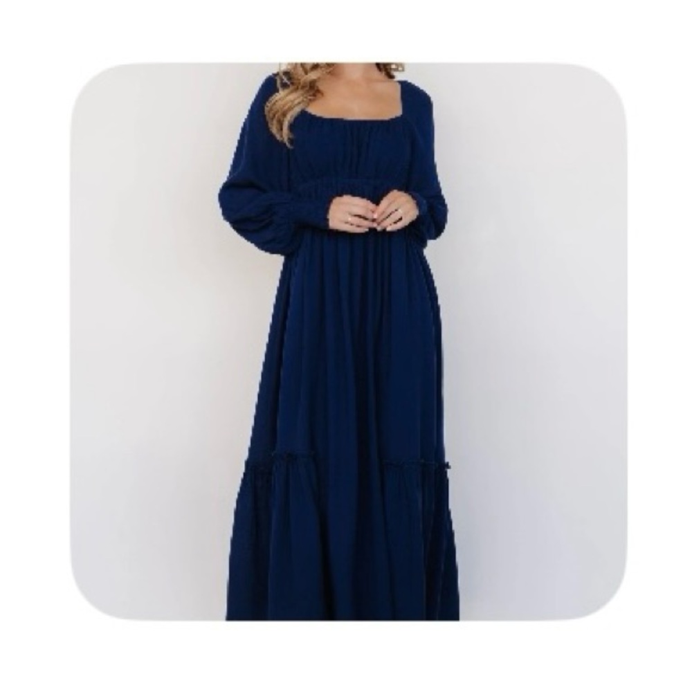Baltic Born Deep Blue Long Sleeve Dress